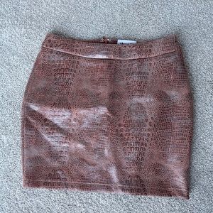 Faux snakeskin leather skirt